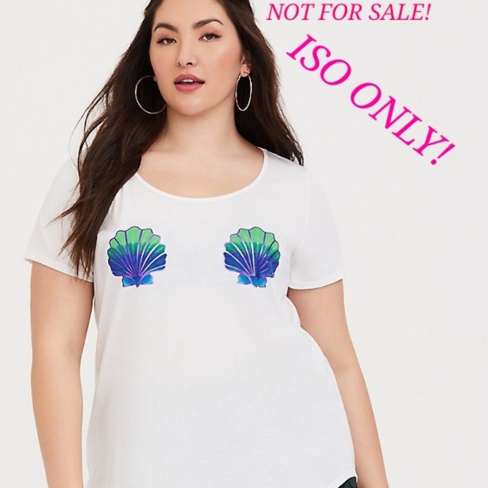 🐚ISO TORRID Sz 5 WHITE SEASHELL COSTUME TEE🐚